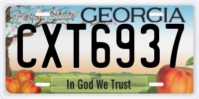 GA license plate CXT6937