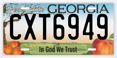 GA license plate CXT6949
