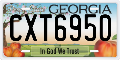 GA license plate CXT6950