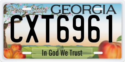GA license plate CXT6961