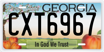 GA license plate CXT6967