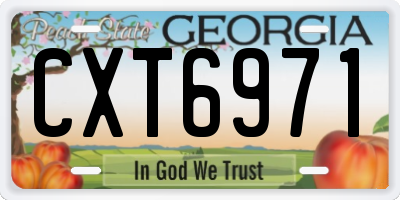 GA license plate CXT6971
