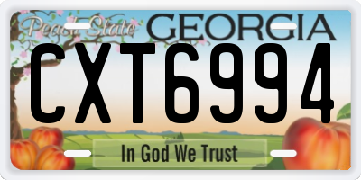 GA license plate CXT6994