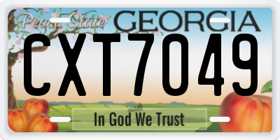 GA license plate CXT7049