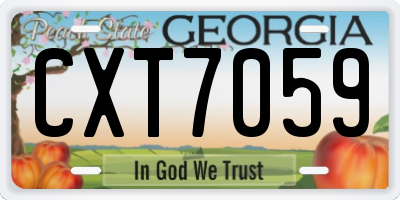GA license plate CXT7059
