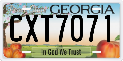 GA license plate CXT7071