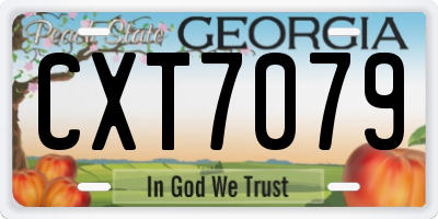 GA license plate CXT7079