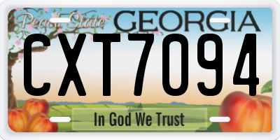 GA license plate CXT7094