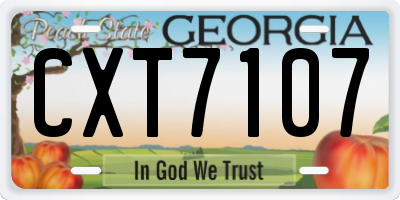 GA license plate CXT7107