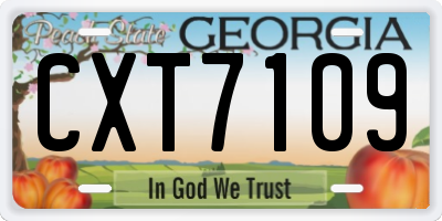 GA license plate CXT7109