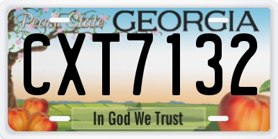 GA license plate CXT7132