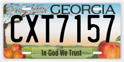 GA license plate CXT7157