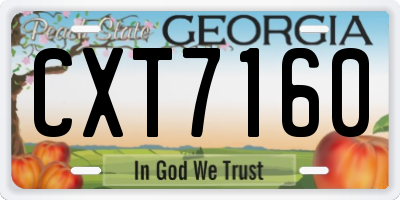 GA license plate CXT7160