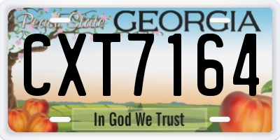GA license plate CXT7164