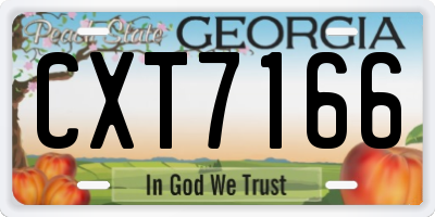 GA license plate CXT7166