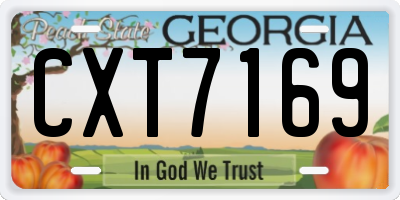 GA license plate CXT7169