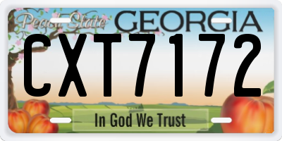 GA license plate CXT7172