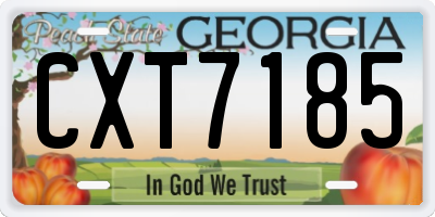 GA license plate CXT7185