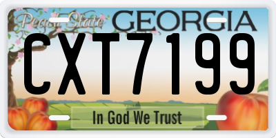 GA license plate CXT7199