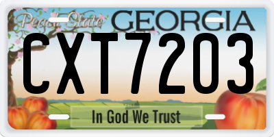 GA license plate CXT7203