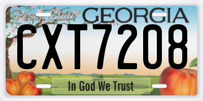 GA license plate CXT7208