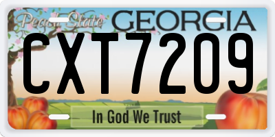 GA license plate CXT7209