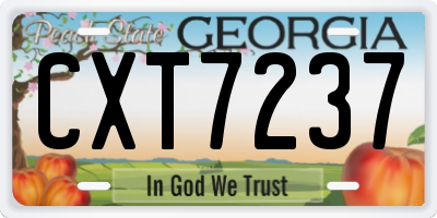GA license plate CXT7237