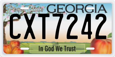 GA license plate CXT7242