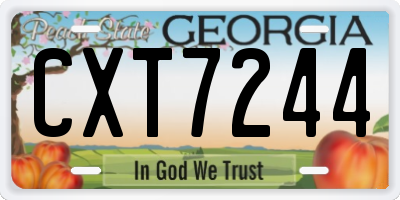 GA license plate CXT7244
