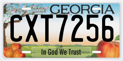GA license plate CXT7256
