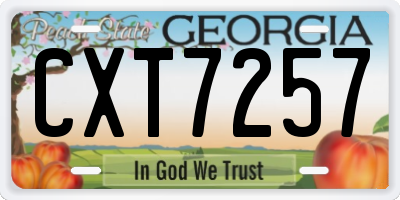 GA license plate CXT7257