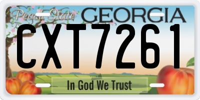 GA license plate CXT7261