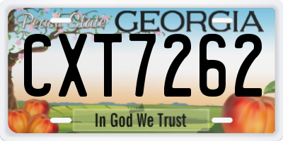 GA license plate CXT7262