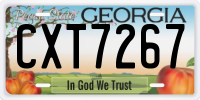 GA license plate CXT7267