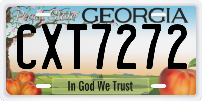 GA license plate CXT7272
