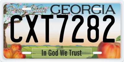 GA license plate CXT7282