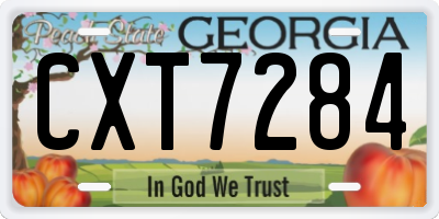 GA license plate CXT7284