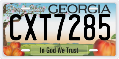 GA license plate CXT7285