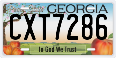 GA license plate CXT7286