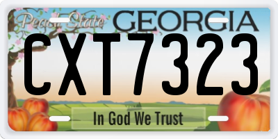 GA license plate CXT7323