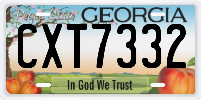 GA license plate CXT7332