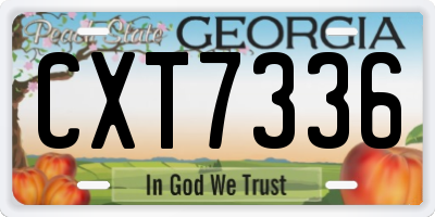 GA license plate CXT7336
