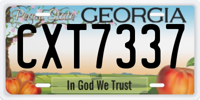 GA license plate CXT7337