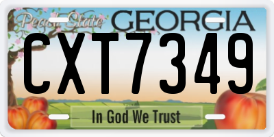GA license plate CXT7349