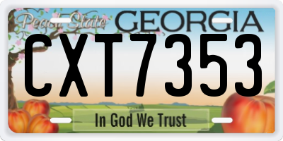 GA license plate CXT7353