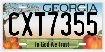 GA license plate CXT7355