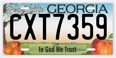 GA license plate CXT7359