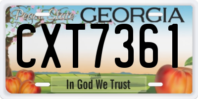 GA license plate CXT7361
