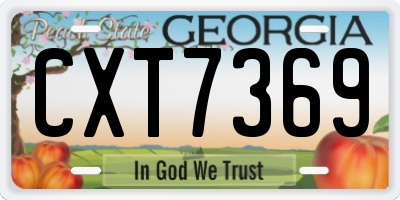 GA license plate CXT7369