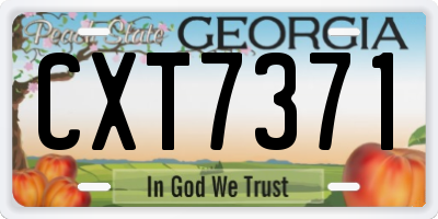 GA license plate CXT7371